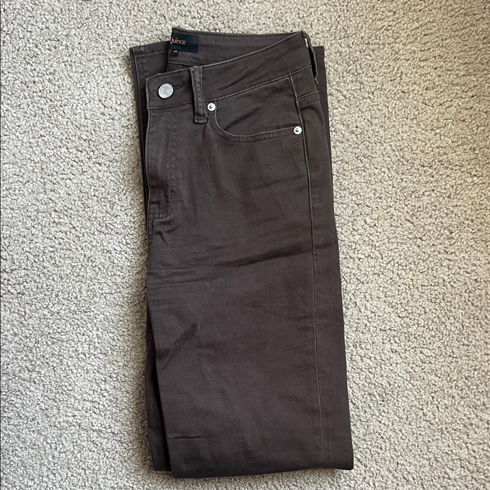 Quince Women’s  Slim Straight Jeans — Dark Brown